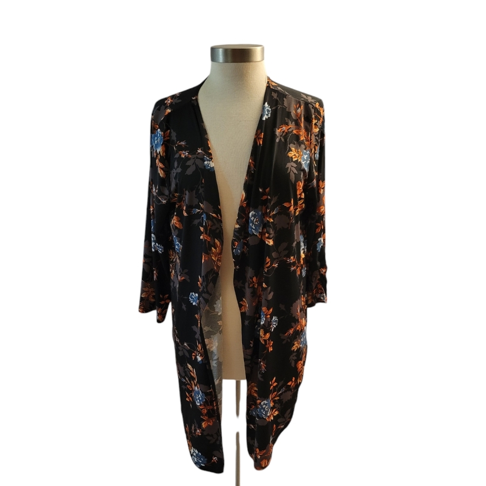 Iman Floral Print Open Front Cardigan